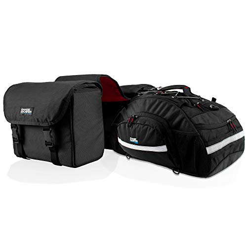 Chase Harper USA 3775 Roadtripper Pack - 3775 Phoenix Saddle Bags and 4800 Strap Mount Tail Trunk - Water-Resistant, Tear-Resistant, Industrial Grade Ballistic Nylon - color: 3775 Roadtripper Pack
