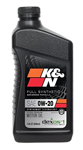 K&N Motor Oil: 0W-20 Synthetic Engine Oil: Premium Protection, High Mileage, 1 Quart