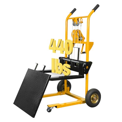 Apollo Material Lift Stacker, Pallet Truck Dolly 440lbs Cap. 35.4" Max Lift - color: Yellow, size: Winch-440lbs-35.4" Lift