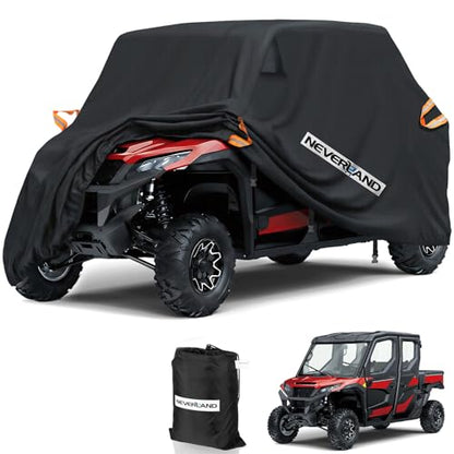 NEVERLAND UTV Cover Heavy Waterproof Denier Oxford Cloth for Polaris RZR Yamaha Can-Am Defender Kawasaki Ranger Cover 4-6 Passenger Black - size: up to 154"L
