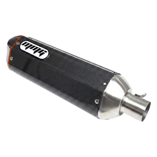 MMG Exhaust System Muffler, GY6 50cc, 10" Wheels, Carbon Fiber Finish