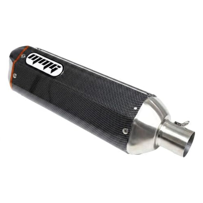 MMG Exhaust System Muffler, GY6 50cc, 10" Wheels, Carbon Fiber Finish