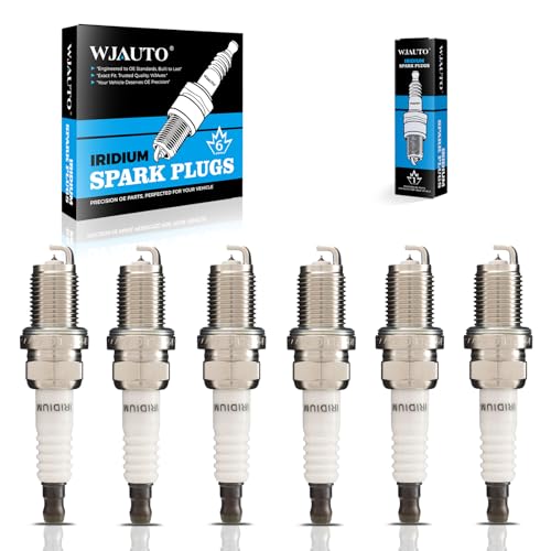 Spark Plugs Iridium 6 Pack, Pre-Gapped Bujías Sparkplugs OEM Replacement for Acura American Motors BMW Audi Chevrolet Chrysler Hyundai Dodge Hyundai International Jeep Nissan Plymouth Toyota