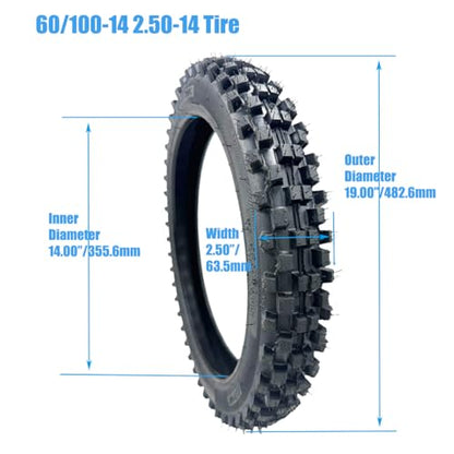 60/100-14 2.50-14 14 inch Front Tire+Inner Tube