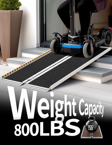 FACHNUO 3FT Portable Wheelchair Ramp for Home Steps, Non-Skid Aluminum Ramp - size: 3FT(Using height 3-9'')
