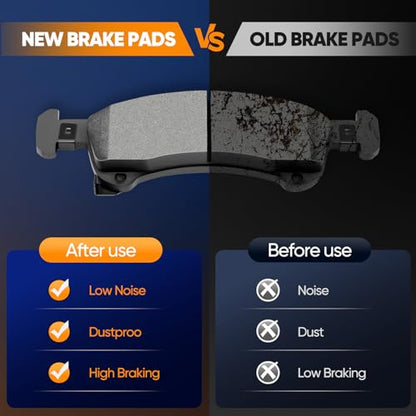 Front Brake Pads,ECCPP Ceramic Brake Pad Sets For Ford For Expedition 02-06 - size: Front D934-7837