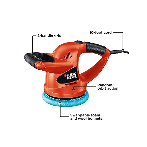 BLACK+DECKER 6" Buffer Polisher, Orbital Car Polisher with Wool and Foam Bonnets (WP900)(Pack of 2) - size: 6-Inch (Pack of 2)