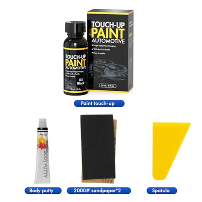 Touch Up Paint for Cars Paint Scratch Repair Kit (Black) - color: Black
