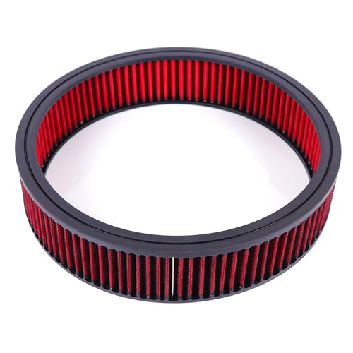 14"x3" Round Air Cleaner Filter Element High Flow (Red) - size: 14" x 3" Red