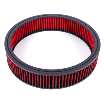 14"x3" Round Air Cleaner Filter Element High Flow (Red) - size: 14" x 3" Red