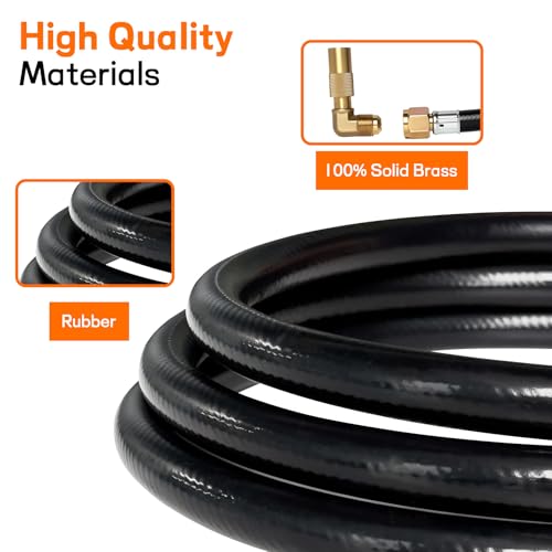 veralune 6 FT Propane Adapter Hose & Regulator with 90° Elbow Adapter for Blackstone Propane Hose, for Blackstone 17", 22", 28", 36" Tabletop Griddle, for 1lb to 20lb or Larger Propane Tank - size: 6 Feet