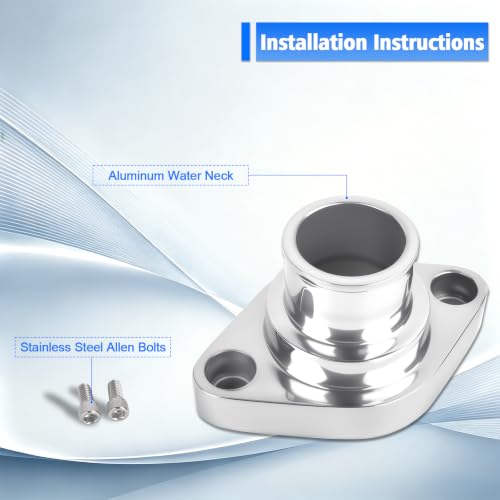 Straight Up Water Neck Aluminum Polished Thermostat Housing - color: Silver, size: 180 Degrees Style2