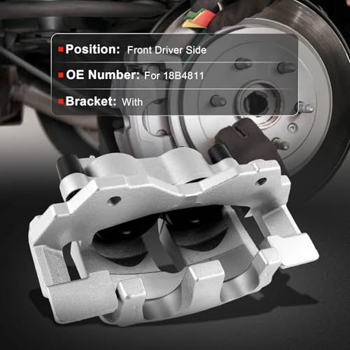 cciyu Front Left Disc Brake Caliper Assembly with Bracket 18B4811 - size: Front Left[18B4811]