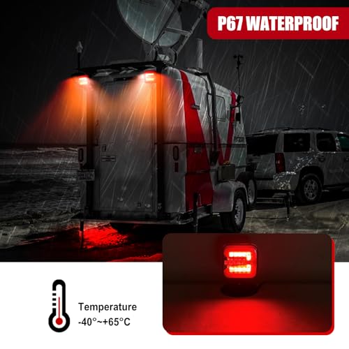 Wireless Trailer Lights Magnetic，Rechargeable LED Towing Tail Lights Universal Turn/Brake/Reverse/License Plate Lights for Trucks, Trailers, RVs, Boats, UTV, ATV - 4-Pin & 7-Pin Plug Compatible