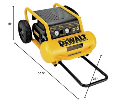 DEWALT Air Compressor, 225-PSI Max, Hand Carry with Wheels, 4-1/2 Gallon (D55146)