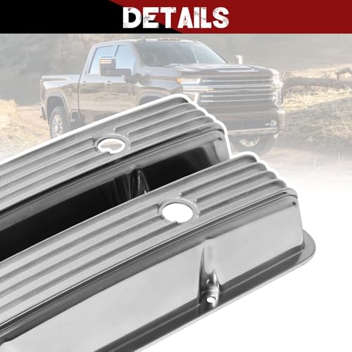 Aluminum Tall Valve Covers for 1958-1986 Chevy SBC 283 302 305 327 350 383 400 Engine Small Block Polished Valve Covers - Silver - color: Silver