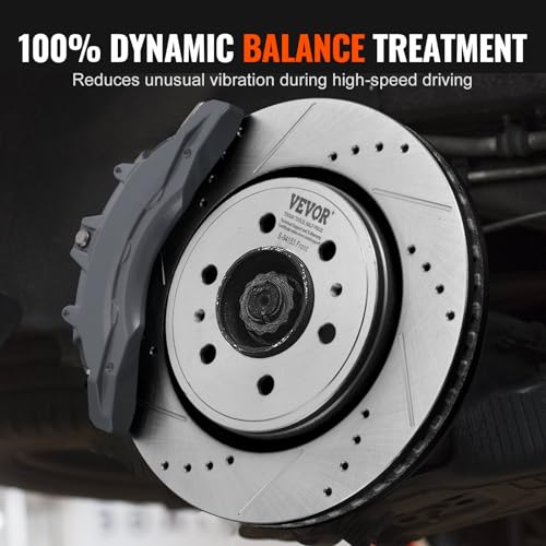 VEVOR Brake Kit Front and Rear, Compatible with 2012-2020 Ford F-150 (MPB only), Drilled and Slotted Brake Rotors Ceramic Brake Pads Replacement, 13.8" Front Rotors 13.7" Rear Rotors - size: S-54153 + S-54186