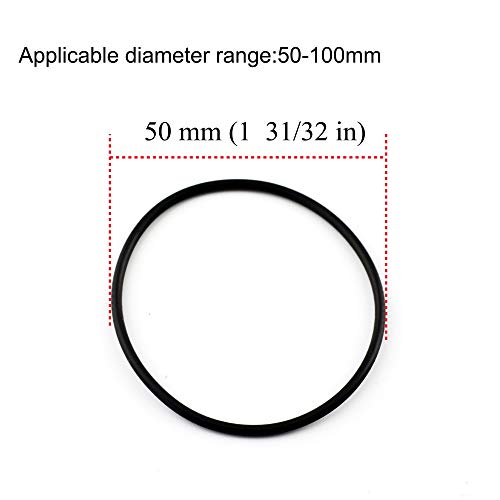 RTRHINOTUNING 50mm(1.97in) Black Wheel Center Cap Rubber O-Rings Set of 4 for Caps with 50-100mm Clip to Clip Diameter