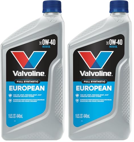 Valvoline European Vehicle Full Synthetic SAE 0W-40 Motor Oil 1 QT (Pack of 2) - size: 1 QT (Pack of 2), style: European Vehicle