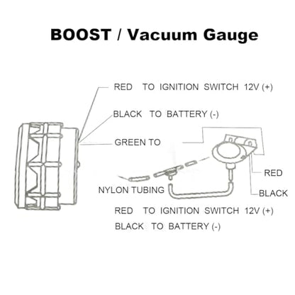 2inch 52mm Turbo Boost Gauge Meter Kit 30PSI DC12V with Boost Sensor - color: Turbo Boost Gauge