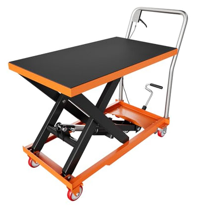 GarveeTech Hydraulic Lift Table Cart, 500 LBS Capacity, 28.5 in Height - color: Orange, size: 500 LBS