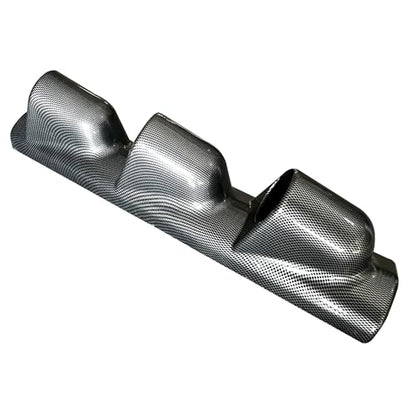 Universal Black 2" 52mm Triple 3 Hole Pillar Gauge Pod Holder - size: LONG CARBON