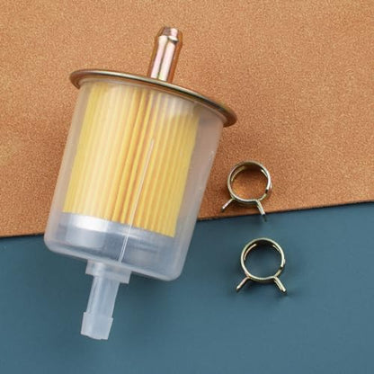 5pcs 5/16” Universal Fuel Filters with 10pcs 8mm Hose Clamps Gas Inline Fuel Filter for Motorcycles, Cars, Trucks
