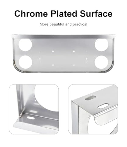 Tail Light Panel Stainless Steel Chrome Finish with Four 4.51" Round Light Cutouts(4 Holes), Rear Center Light Panel for Semi Truck Trailers - style: 4x4.51" Round Holes