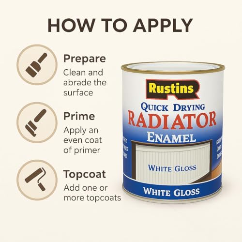 Rustins Quick Drying Radiator Enamel Satin 250ml