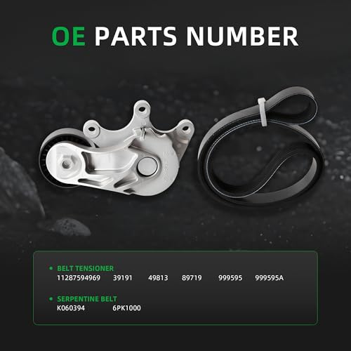 Belt Tensioner and Serpentine Belt Kit for BMW 528i 328i X3 2012-2018 - size: for Z4/X1/X3/428i/528i 2012-2018
