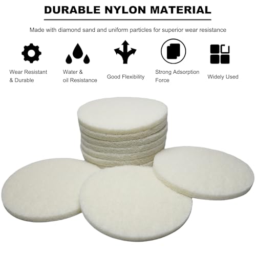 10 Pack 6 Inch 2000 Grit Multipurpose White Scrubber Scouring Pads Flocking Scuff Pads -Hoop and Loop Scuff Pads Conditioning Discs Polishing Pad for Furniture Automotive Cleaning, Rust Removal - style: 2000 Grit