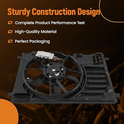maXpeedingrods Radiator Cooling Fan with Shroud Assembly for Ford Escape 2013-2016 Transit Connect 2014-2022, CV6Z8C607Q CV6Z8C607A FO3115195 - size: CV6Z8C607Q