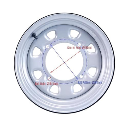 WANDA ATV Tire Wheel 24x8-12 & 24X10-12 on 4X156mm PCD 4+3 Silver Rim-Set 4 - size: 4x156mm 4+3 wheel