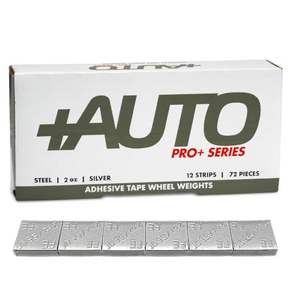 +Auto 2 oz Steel, Adhesive Stick on Wheel Weights, EZPeel Tape. Cars, Trucks, SUVs, Motorcycle, Low Profile, Rim Contoured, U.S.A. Professional Grade, 72pcs/Box (Silver) - color: Silver