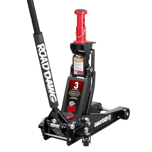 Road DAWG Low‑Profile High‑Reach Hydraulic 3 Ton Floor Jack, Black