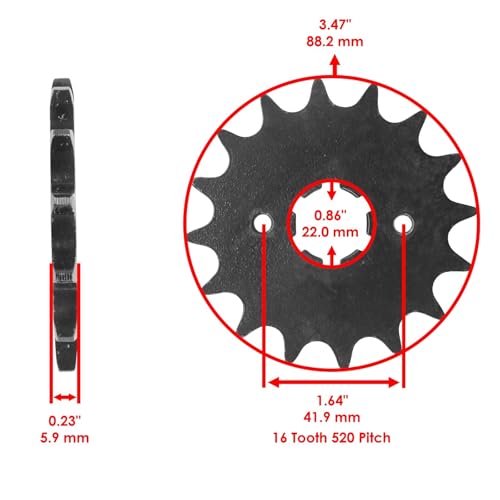 Replacement for Black Drive Chain and Sprocket Kit for Yamaha XV250 V-Star 250 2008-2018 Mod-C26C-58499