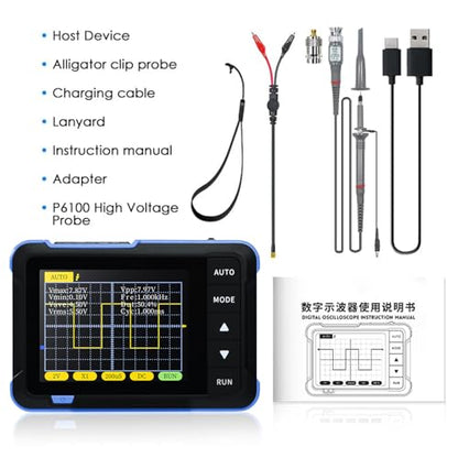 Handheld Digital Oscilloscope Multimeter, DSO152 2.8" TFT Kit - Portable Automotive Pocket Oscilloscope, 2.5MS/s High Sampling Rate, 200KHz Bandwidth, Trigger Function Auto/Normal/Single