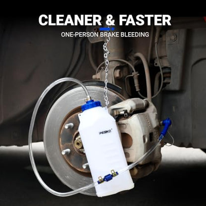 1L Brake Bleeder Bottle One Way Check Valve, Brake Fluid Bottle Blue - color: Blue