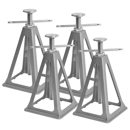 Aluminum RV Stabilizer Jacks 4 Pack with Additional Screw Nuts, Screw Jack Stands, Stabilize and Level RV Trailer Camper, Support up to 6,000 lbs