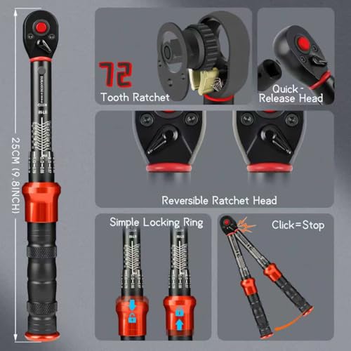 1/4-Inch Drive Torque Wrench 20-240in.lb/2.3-27.1Nm - size: 1/4" DR.『20-240 IN.LB』