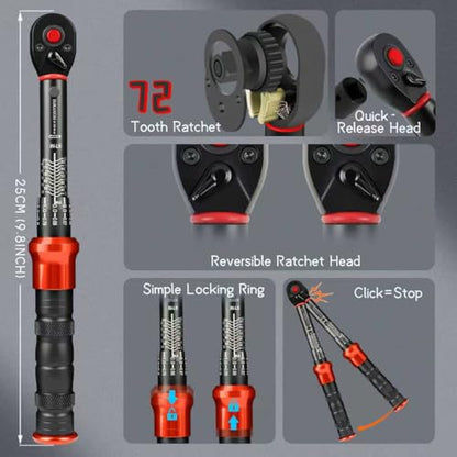 1/4-Inch Drive Torque Wrench 20-240in.lb/2.3-27.1Nm - size: 1/4" DR.『20-240 IN.LB』