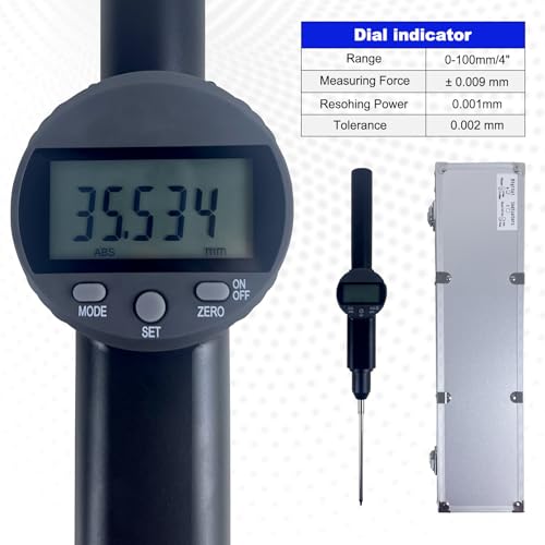 Digital Dial Gauge,with A Range of 100mm/4 in,Dlectrical Digital Indicator Graduation Resolution of 0.001mm - size: 4 in/0.001