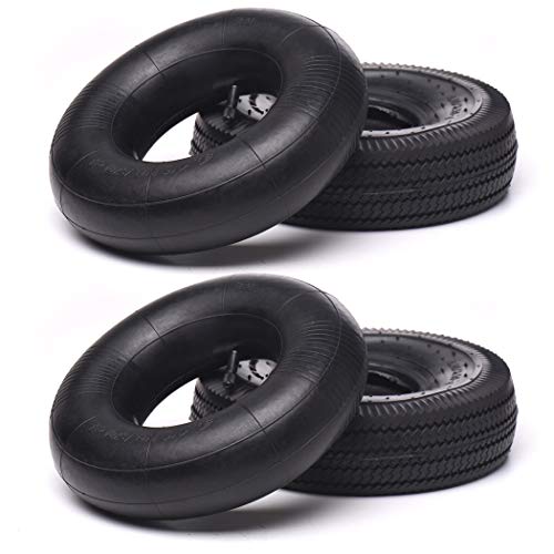 (2 Pack) AR-PRO 10" Heavy-Duty Replacement All-Purpose Utility Tire and Tube - 4.10/3.50-4" Pneumatic Tires with 10" Inner Tubes TR-13 Straight Valve Stem for Lawn Mowers, Hand Trucks, and More - size: 4.10/3.50-4