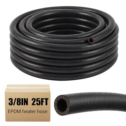 Outus 3/8" 25ft Heater Hose EPDM Coolant Radiator 85 PSI 2-Ply Black - size: 3/8" 25ft