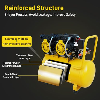 13 Gallon Portable Air Compressor, 3.7 HP, 6 CFM, 115 PSI - size: 13 Gallon