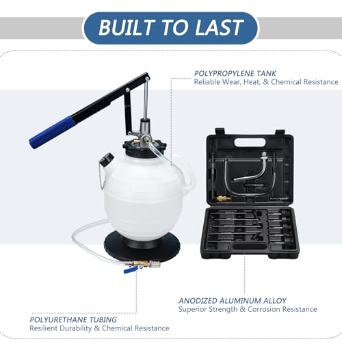 7.5L Transmission Fluid Pump Manual ATF Refill Tool Kit with 15pcs Adapters Automatic Transmission Fluid Refill Pump Set