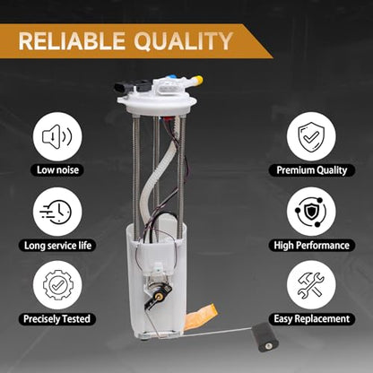 Fuel Pump Compatible with Chevy GMC K1500 K2500 K3500 C1500 C2500 C3500 1997 1998 1999 2000 4.3L 5.0L 5.7L 7.4L V6 V8 Replace E3947M with Pressure Sensor and Seal Ring - color: E3947M