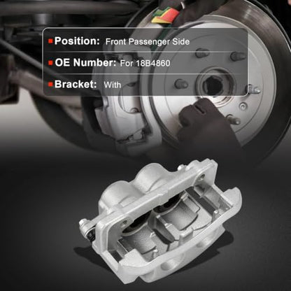 cciyu Front Right Disc Brake Caliper Assembly With Bracket 18B4860 - size: Front Right[18B4860]