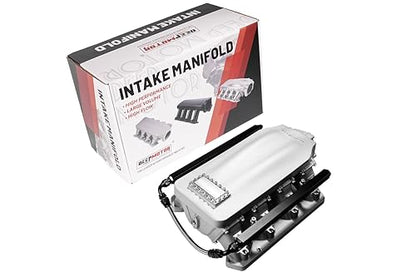 Cast Hemi GenⅢ Intake Manifold 102mm For Mopar Dual Throttle Body bolt with Fuel Rail Kits and Burst Panel Flange (Satin) - color: Satin