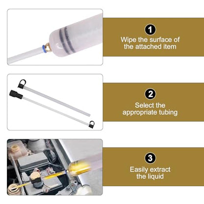 200cc Fluid Extractor Pump, Anti-breakage Plastic Manual Vehicle Filler, Sealed Anti-Splash Tubing-type Oil Suction Pump, Automotive Oil Syringe (White)